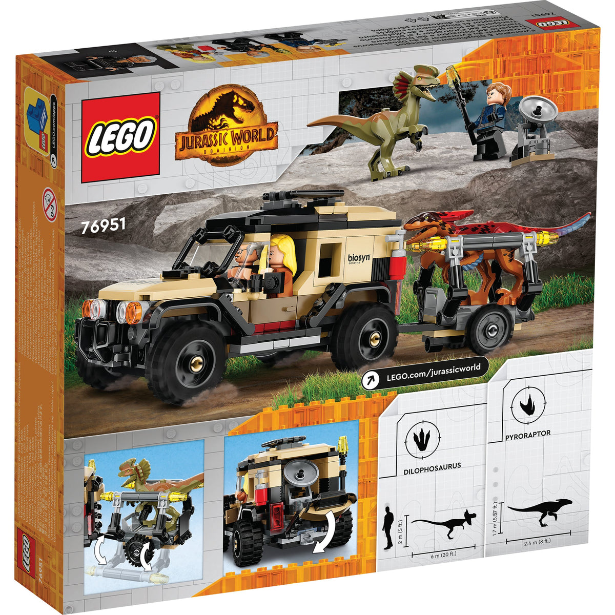 LEGO? Jurassic World Pyroraptor & Dilophosaurus Transport
