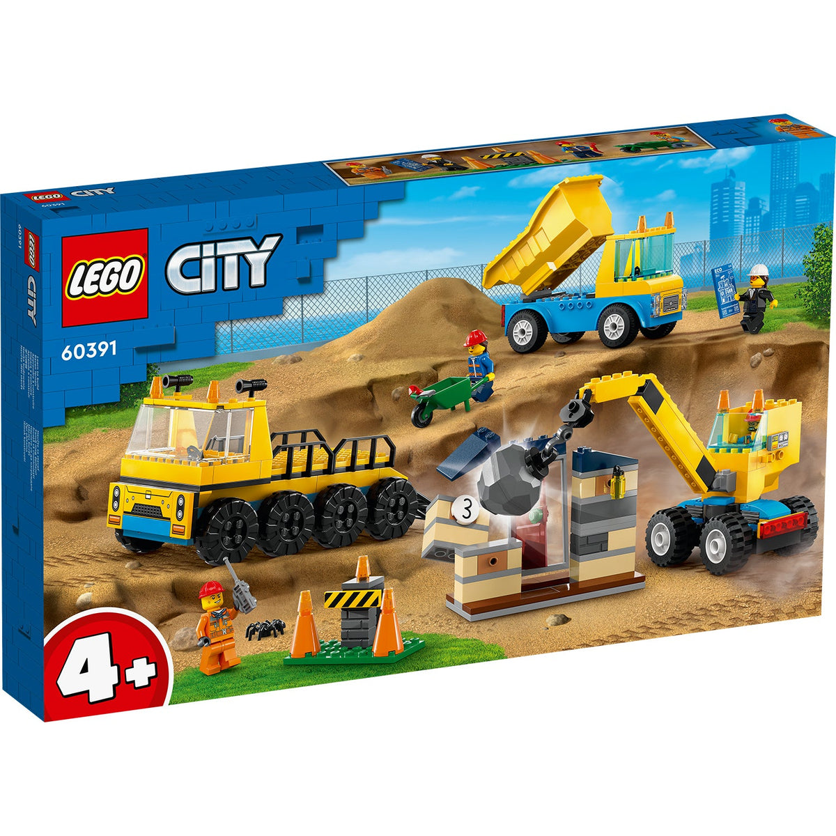LEGO? City Construction Trucks and Wrecking Ball Crane