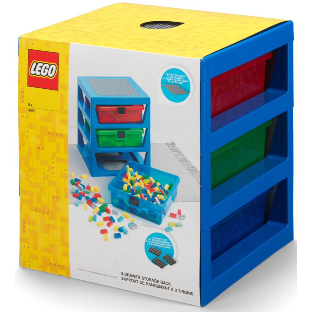 LEGO 3-Drawer Storage Rack - Blue