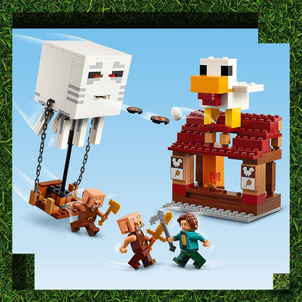 LEGO? Minecraft? The Ghast Balloon Village Attack