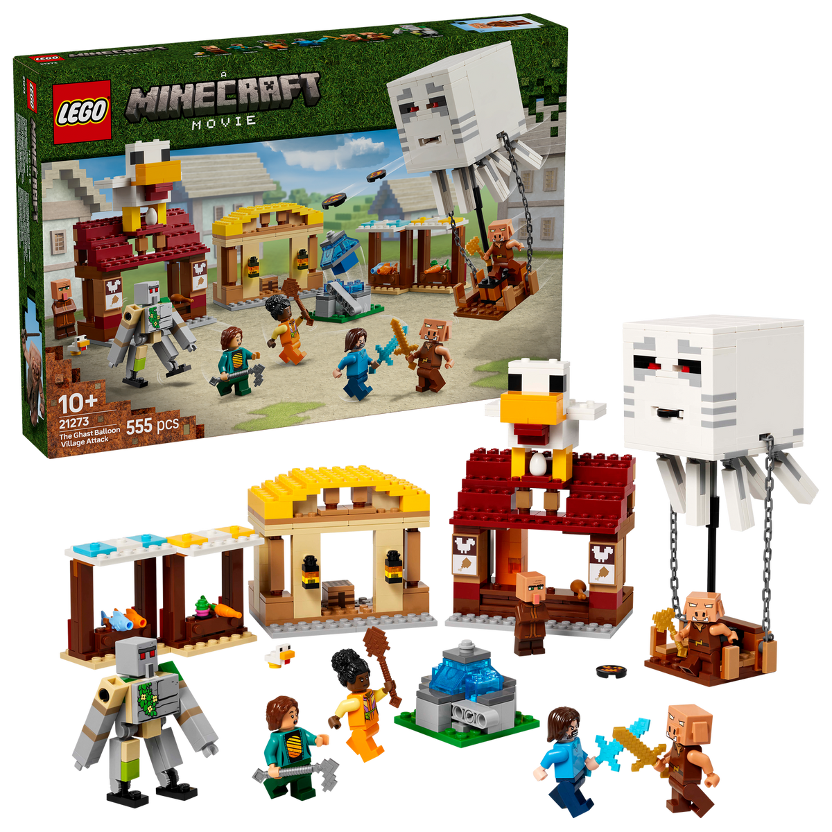 LEGO? Minecraft? The Ghast Balloon Village Attack