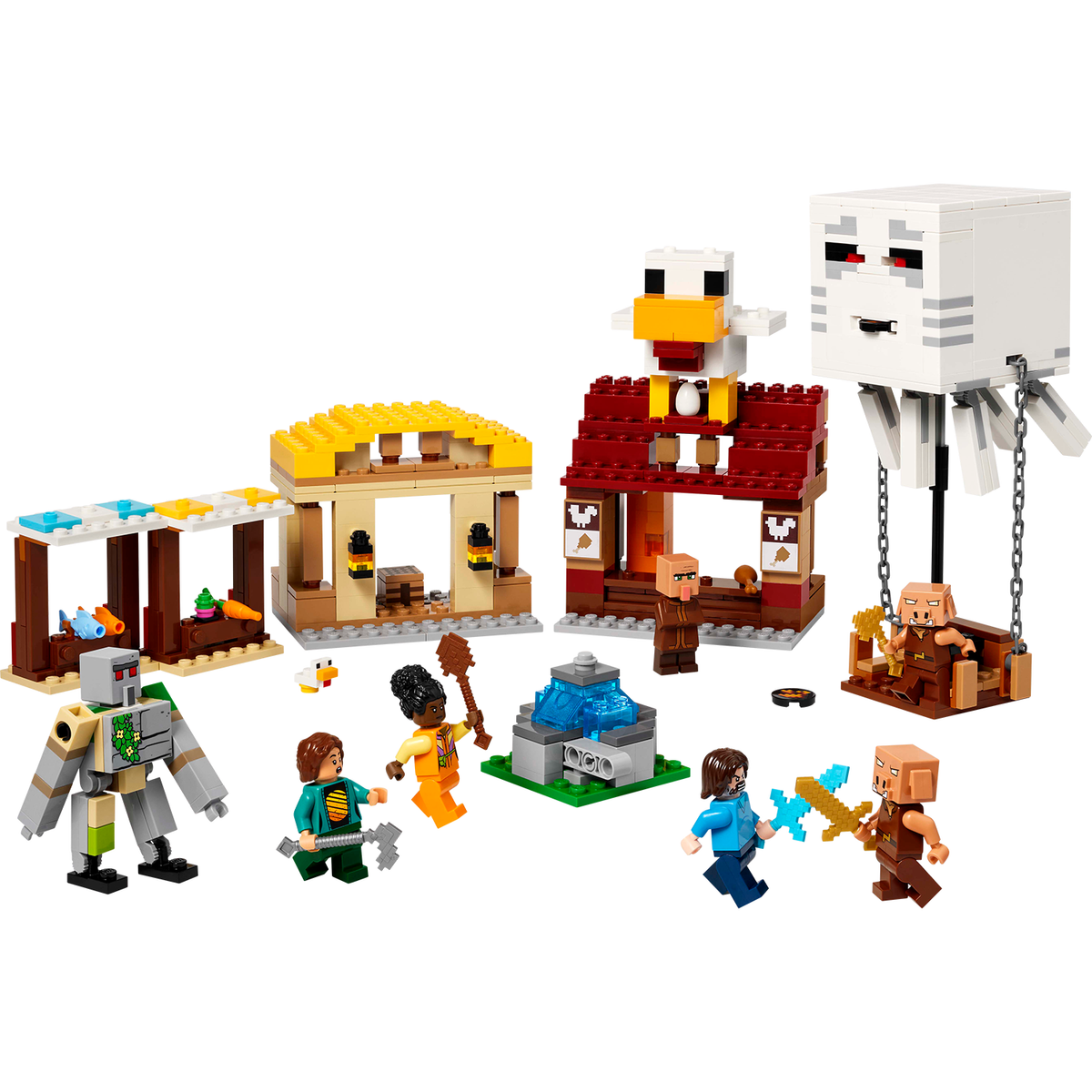 LEGO? Minecraft? The Ghast Balloon Village Attack