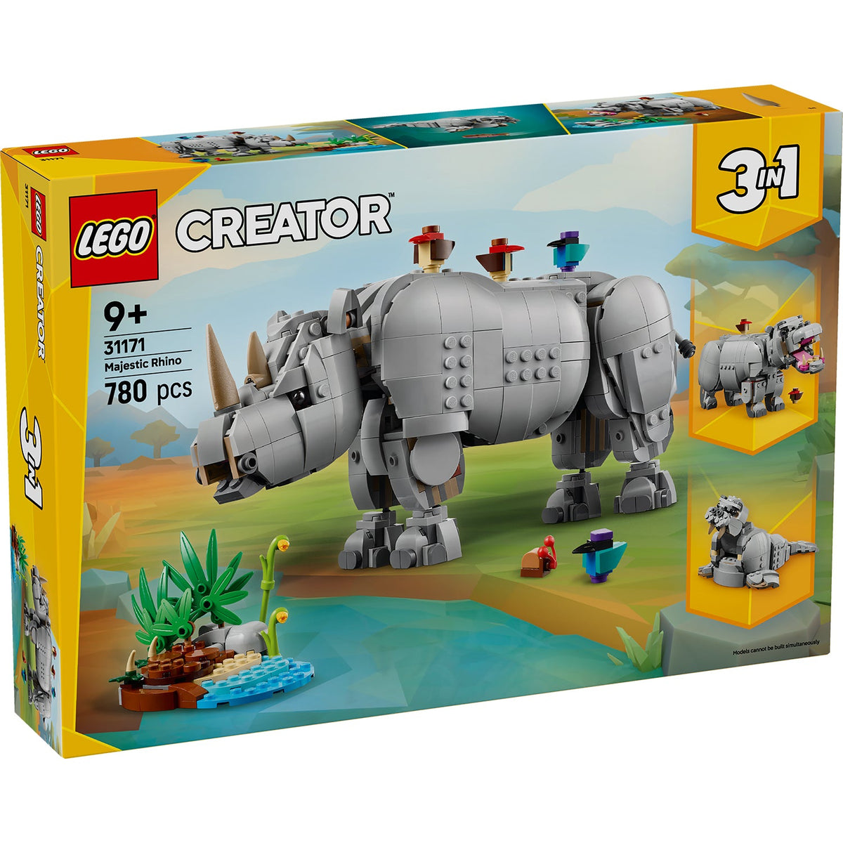 LEGO? Creator 3-in-1 Wild Animals: Majestic Rhino with Birds