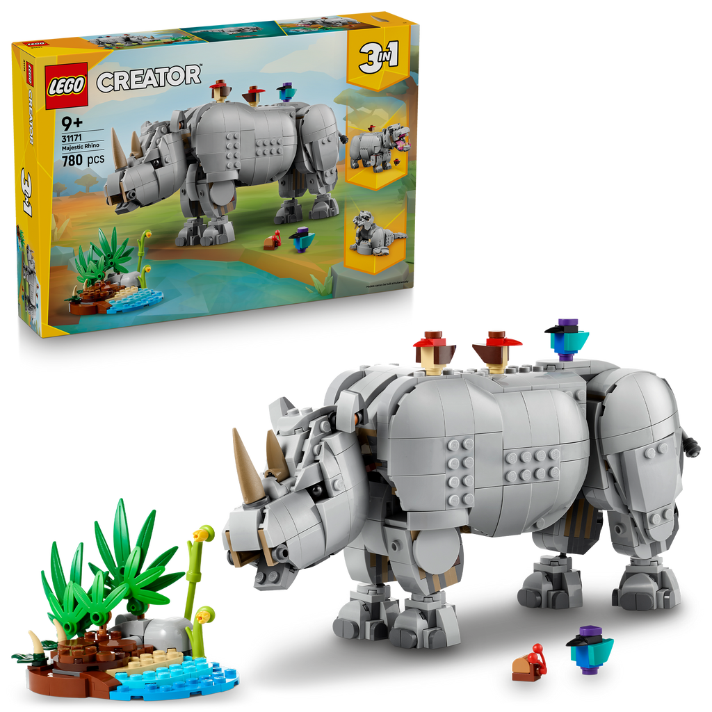LEGO? Creator 3-in-1 Wild Animals: Majestic Rhino with Birds