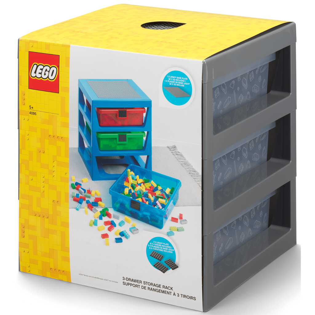 LEGO 3-Drawer Storage Rack - Dark Grey