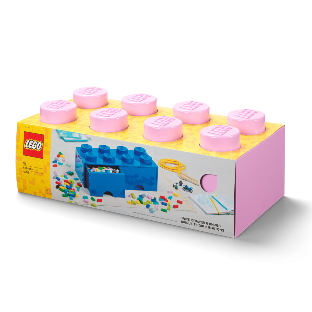 LEGO? 8-Stud Storage Brick 2 Drawers - Light Pink
