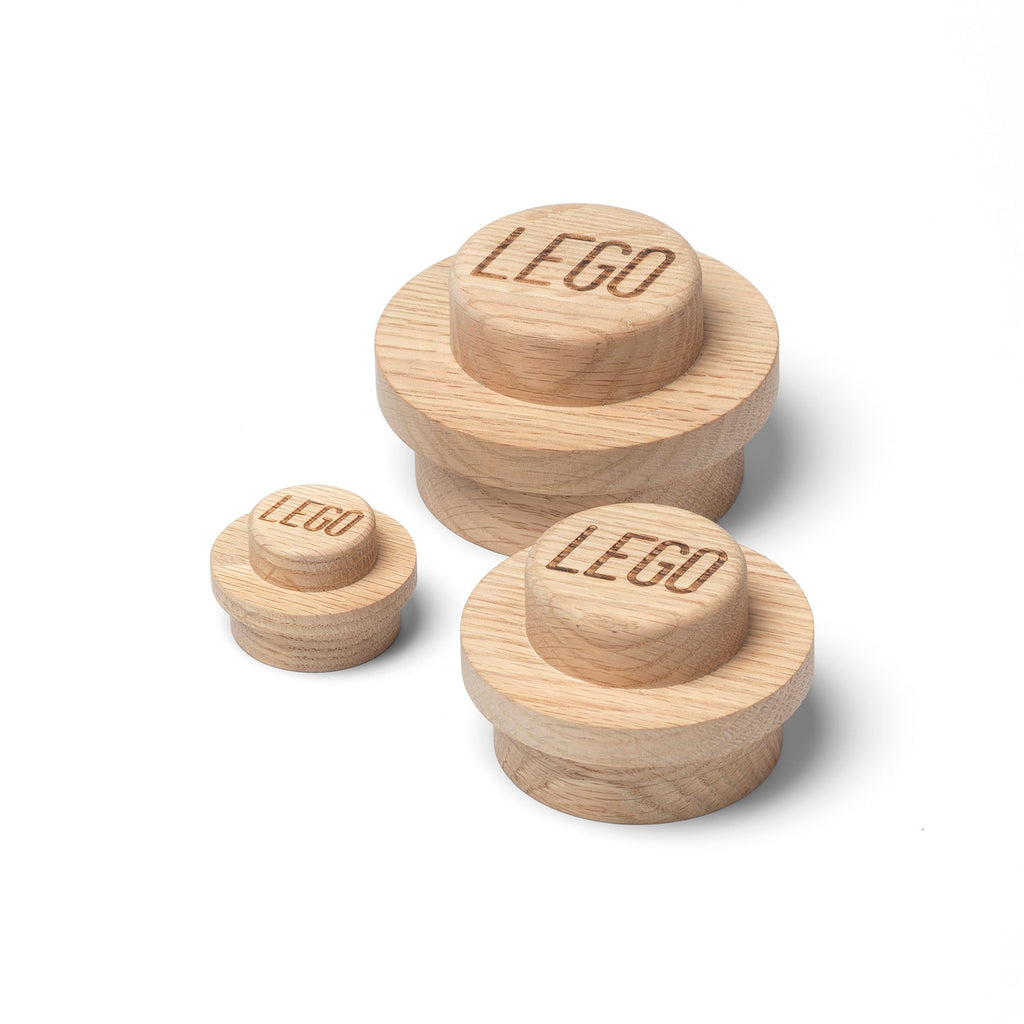 LEGO Wooden Wall Hanger Set Of 3 - Light Oak