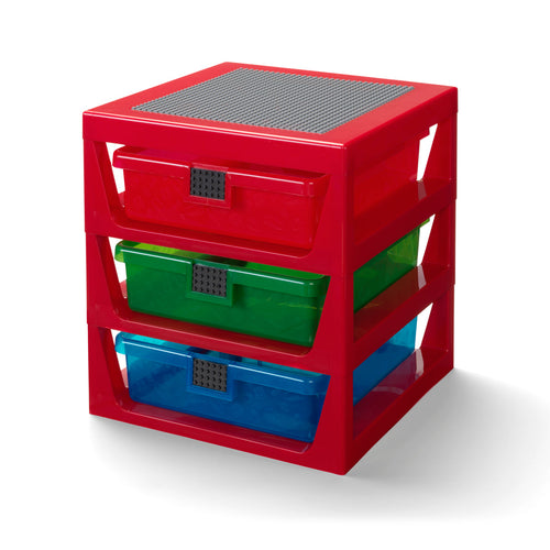 LEGO 3-Drawer Storage Rack - Red