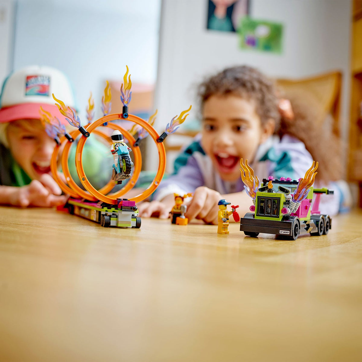 LEGO? City Stunt Truck & Ring of Fire Challenge