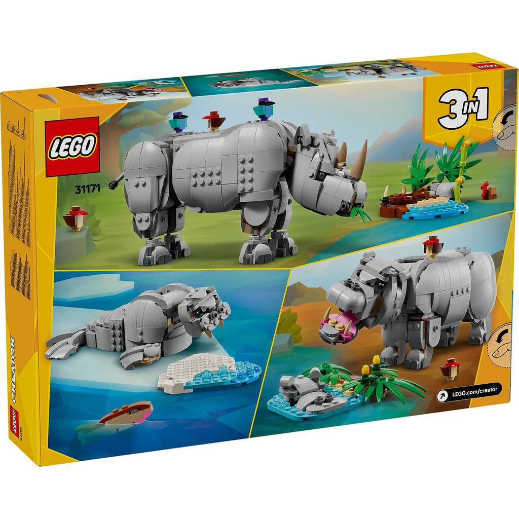 LEGO? Creator 3-in-1 Wild Animals: Majestic Rhino with Birds