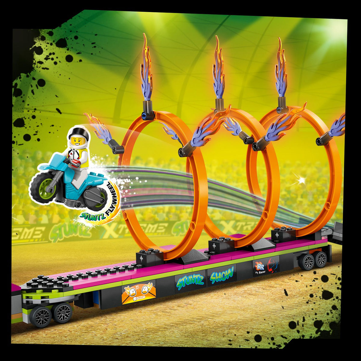 LEGO? City Stunt Truck & Ring of Fire Challenge