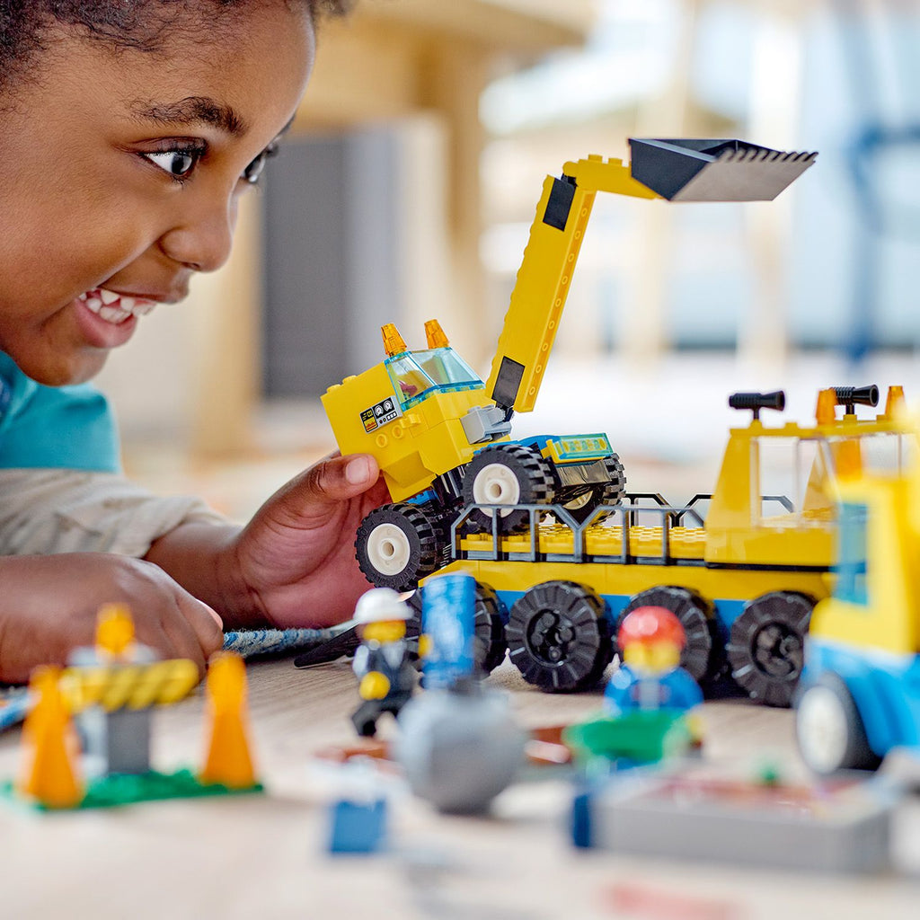 LEGO? City Construction Trucks and Wrecking Ball Crane