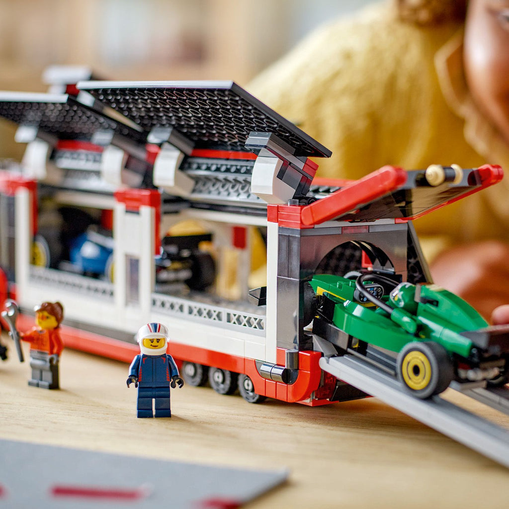 LEGO? City F1? Truck with RB20 & AMR24 F1? Cars