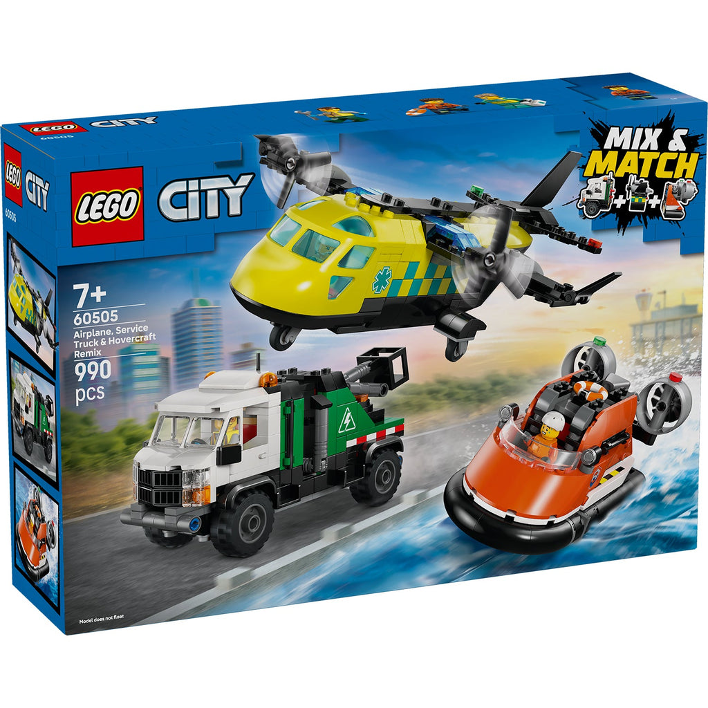 LEGO? City Airplane, Service Truck & Hovercraft Remix