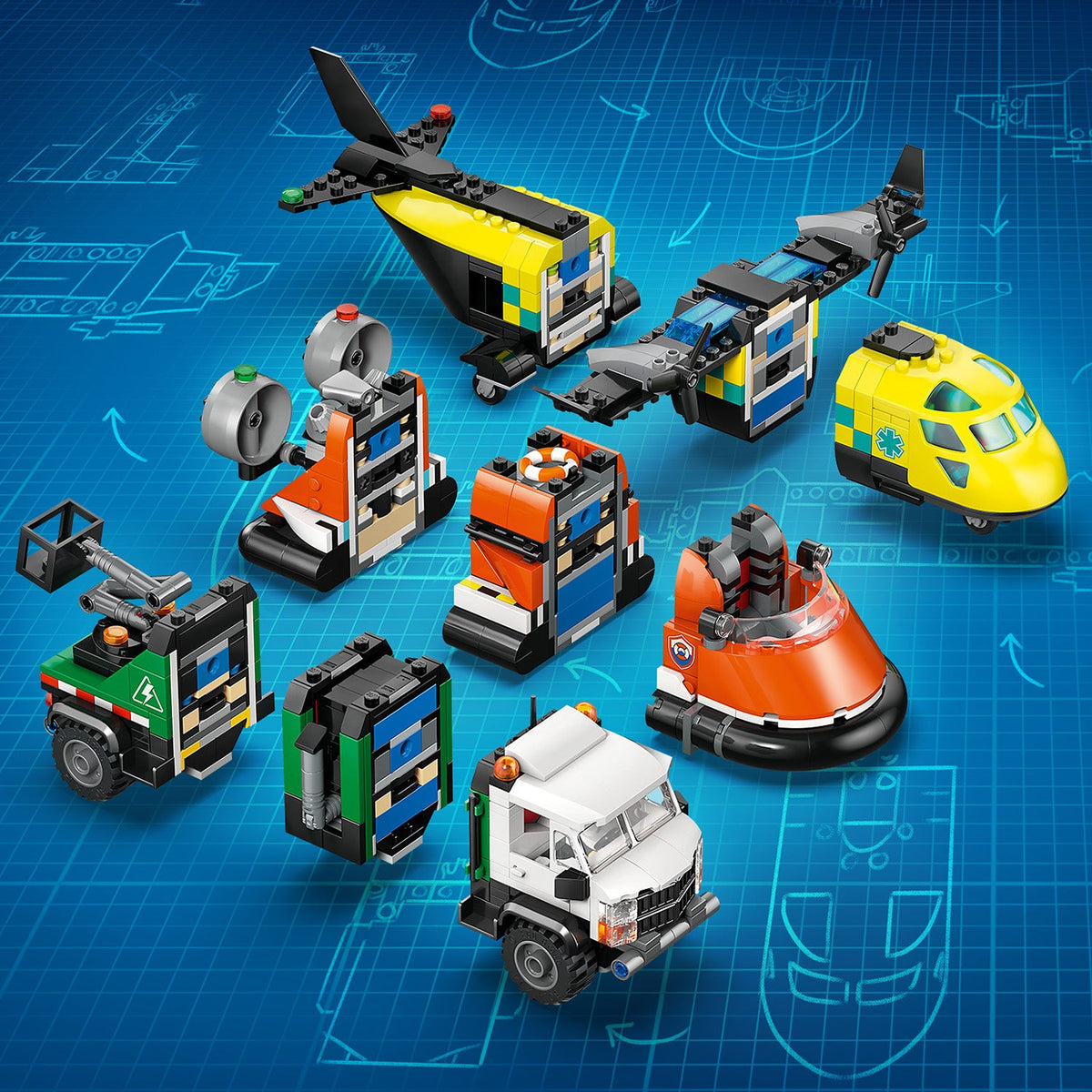 LEGO? City Airplane, Service Truck & Hovercraft Remix