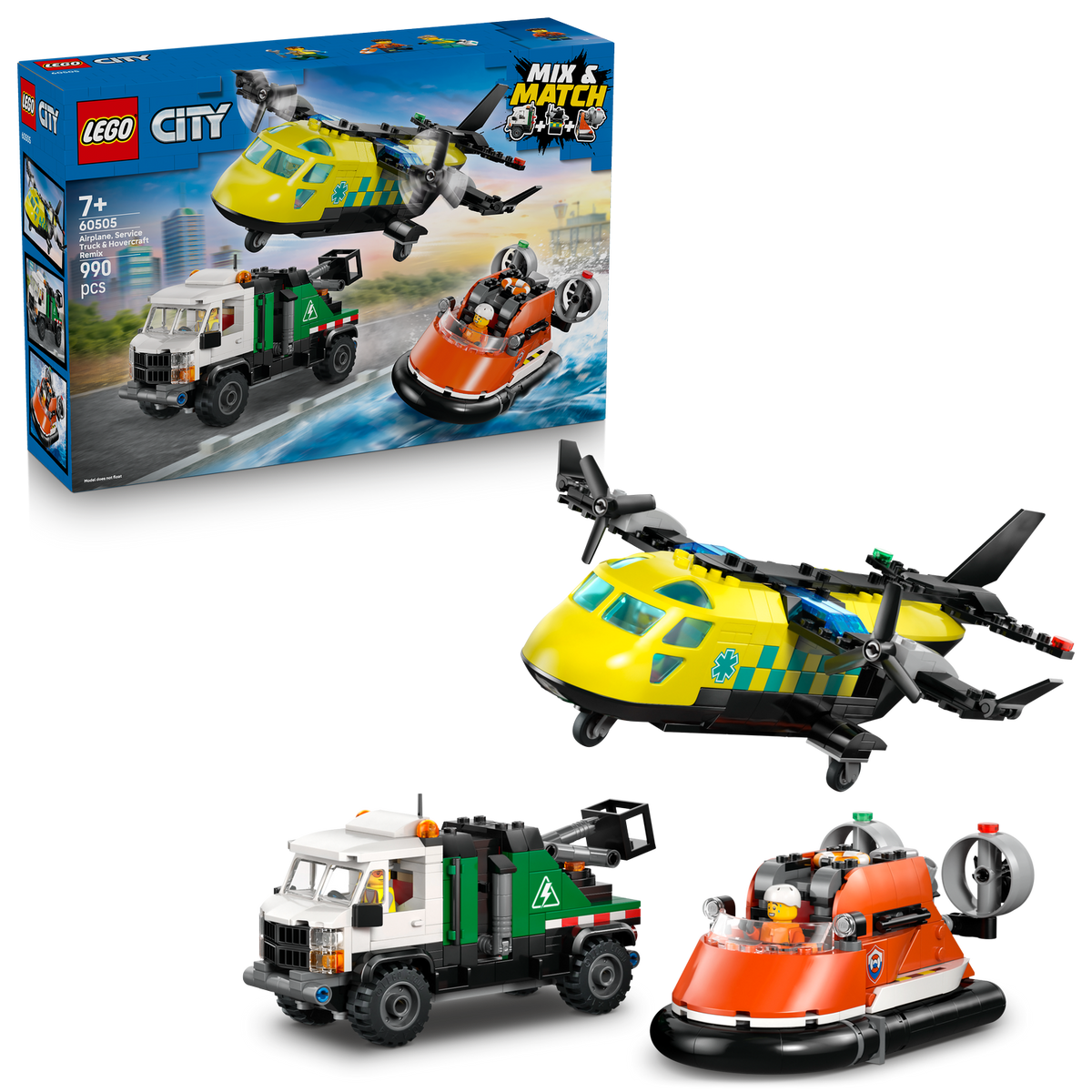 LEGO? City Airplane, Service Truck & Hovercraft Remix