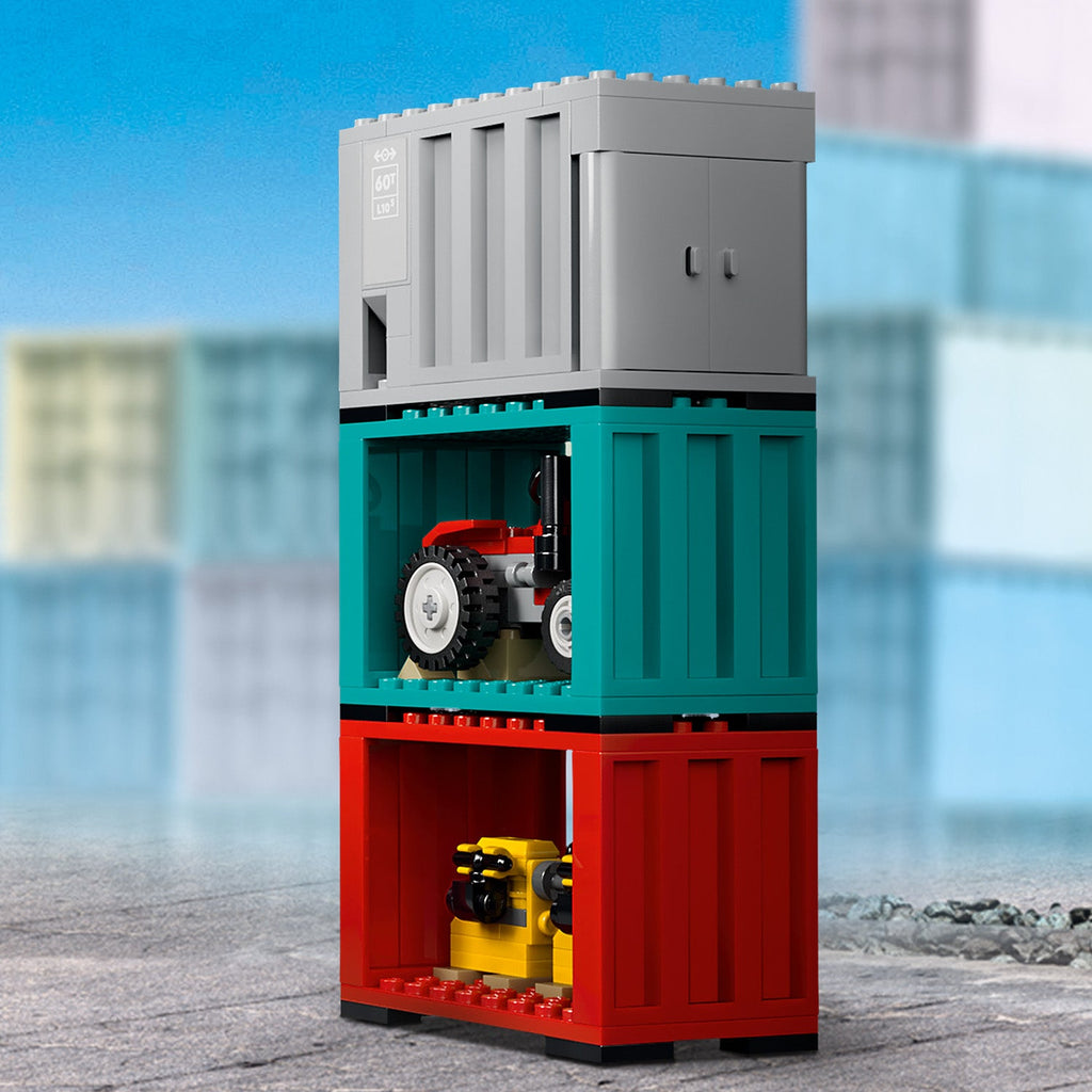 LEGO? City Harbor Freight Train with Crane & Truck