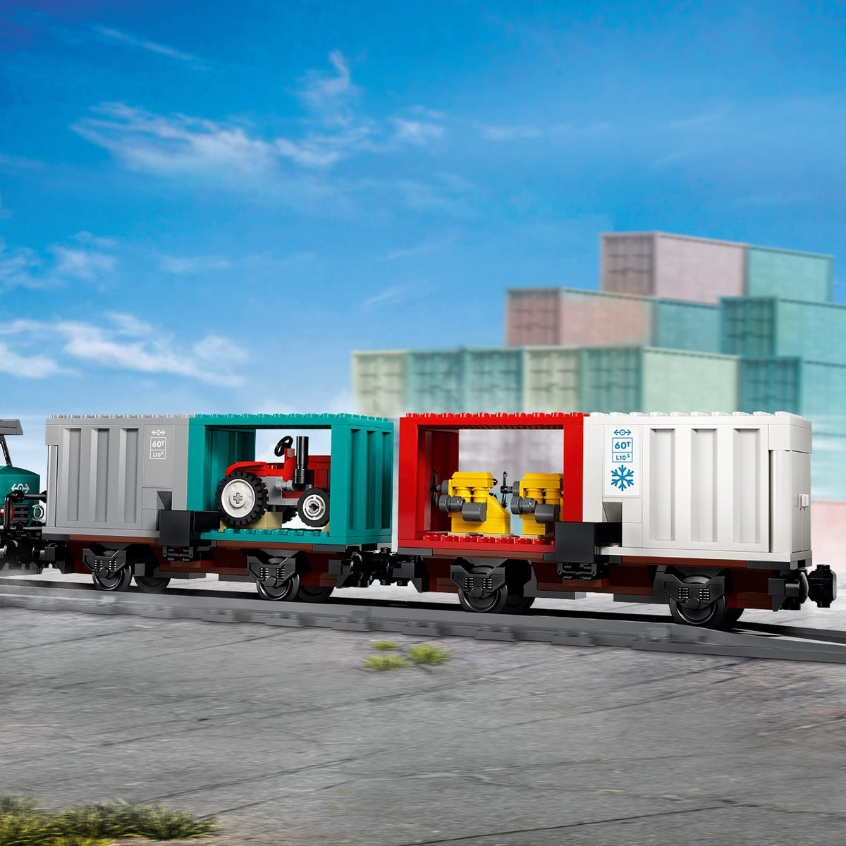 LEGO? City Harbor Freight Train with Crane & Truck