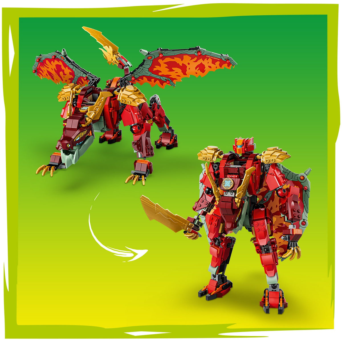 LEGO? NINJAGO? Wyldfyre's Transforming Dragon Mech
