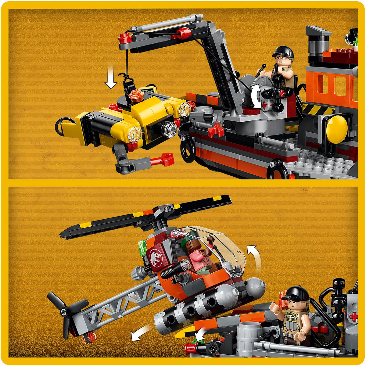 LEGO? Jurassic World Mosasaurus Dinosaur Boat Attack