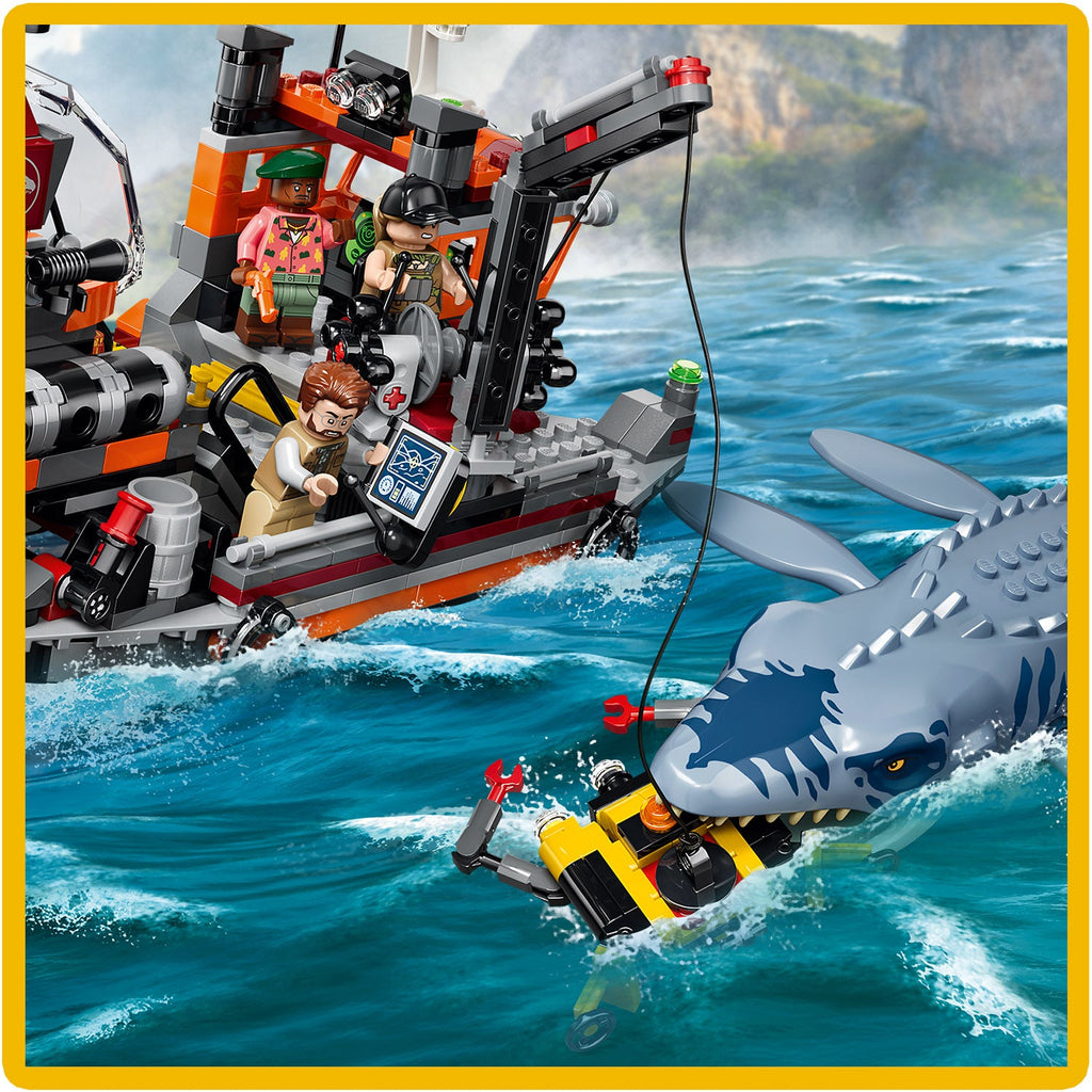 LEGO? Jurassic World Mosasaurus Dinosaur Boat Attack