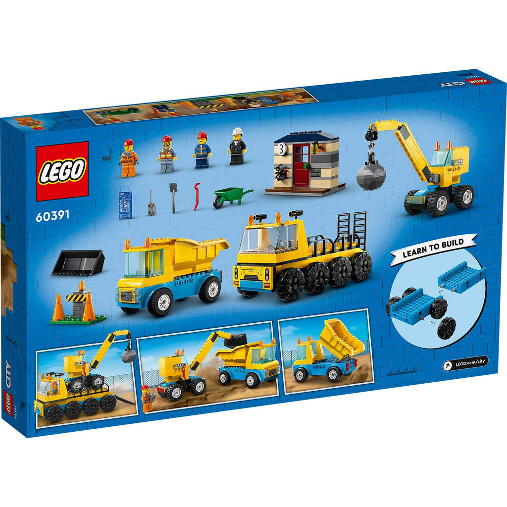 LEGO? City Construction Trucks and Wrecking Ball Crane