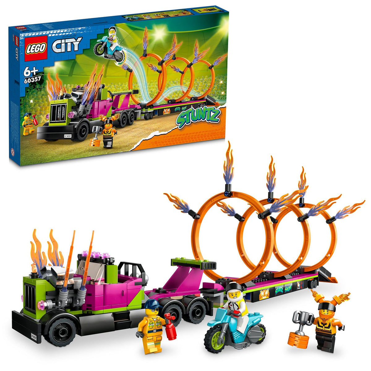 LEGO? City Stunt Truck & Ring of Fire Challenge