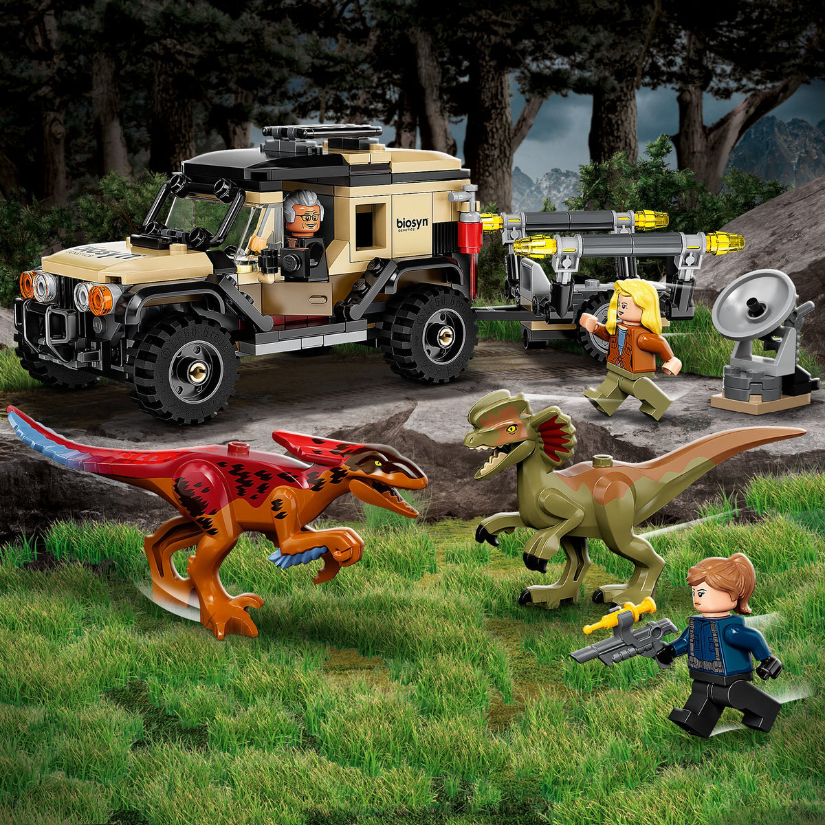 LEGO? Jurassic World Pyroraptor & Dilophosaurus Transport