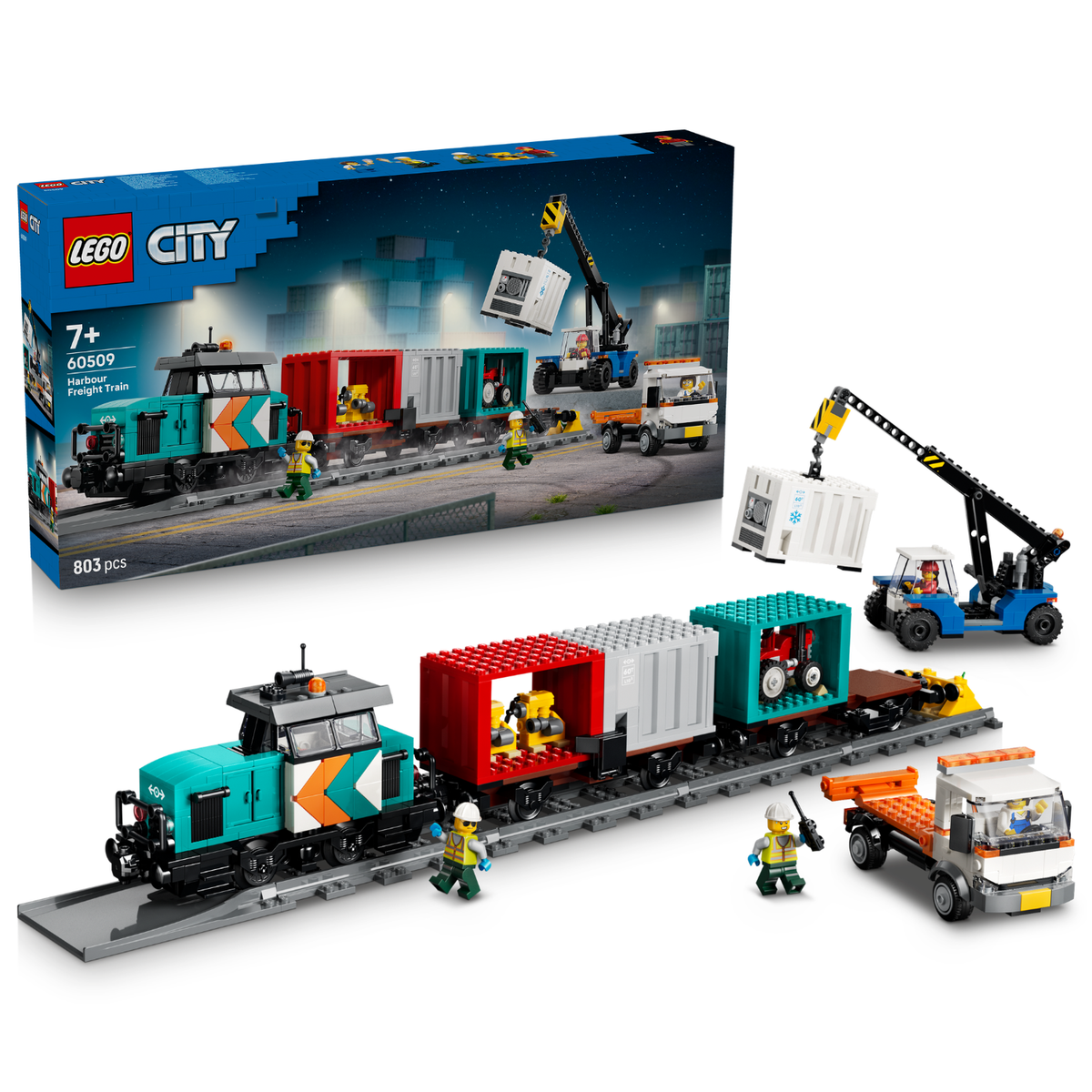 LEGO? City Harbor Freight Train with Crane & Truck
