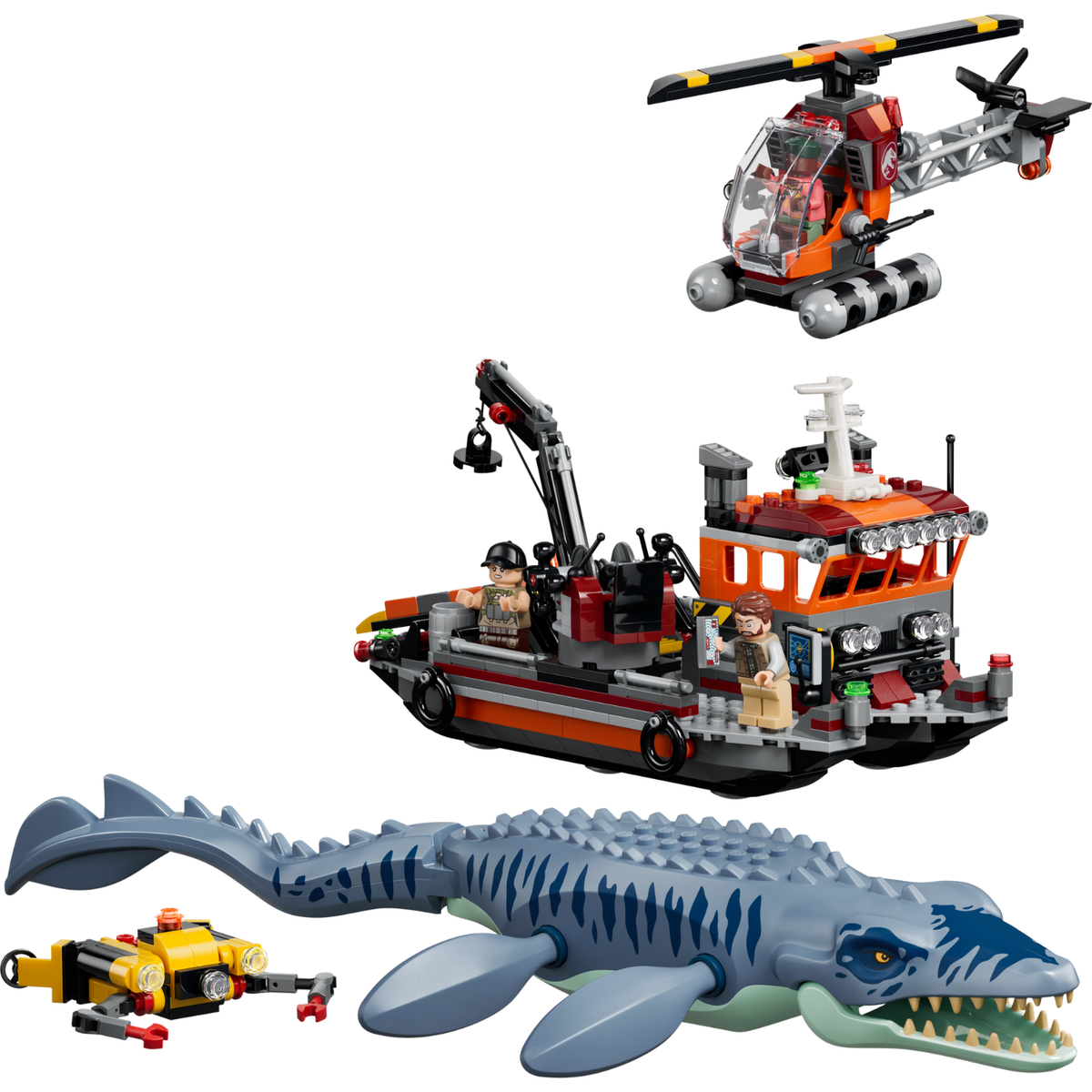 LEGO? Jurassic World Mosasaurus Dinosaur Boat Attack