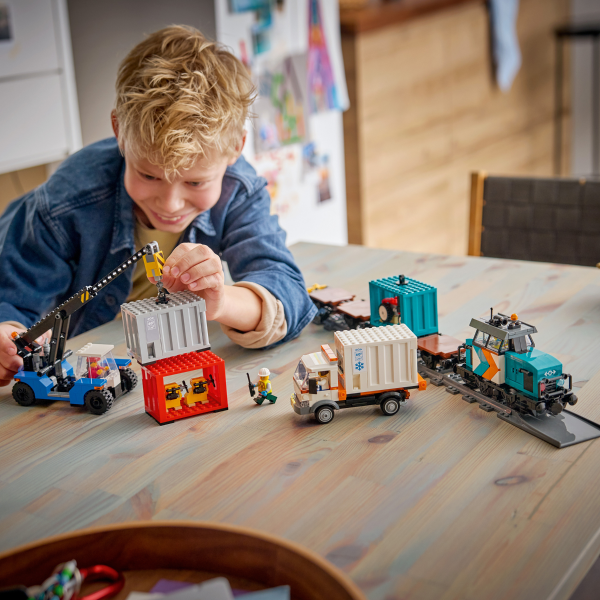 LEGO? City Harbor Freight Train with Crane & Truck